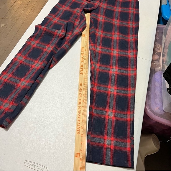 Heartbreak ASOS Plaid Self Tie Pants Red Blue Size 4 T2 - Picture 8 of 10